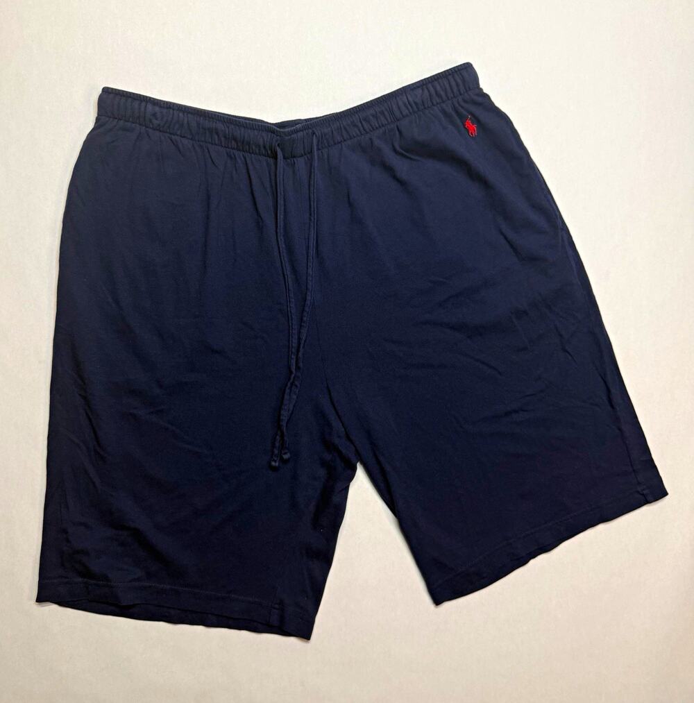 Polo Ralph Lauren Men’s Blue Knit Lounge Shorts XL Drawstring Pockets 11 In